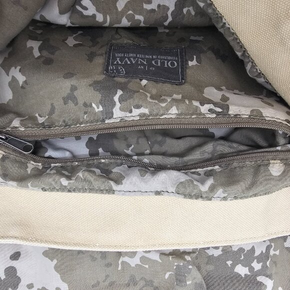 Y2K Old Navy Unisex Canvas Messenger Bag /w button closure One Size Cream/Beige - Picture 14 of 16